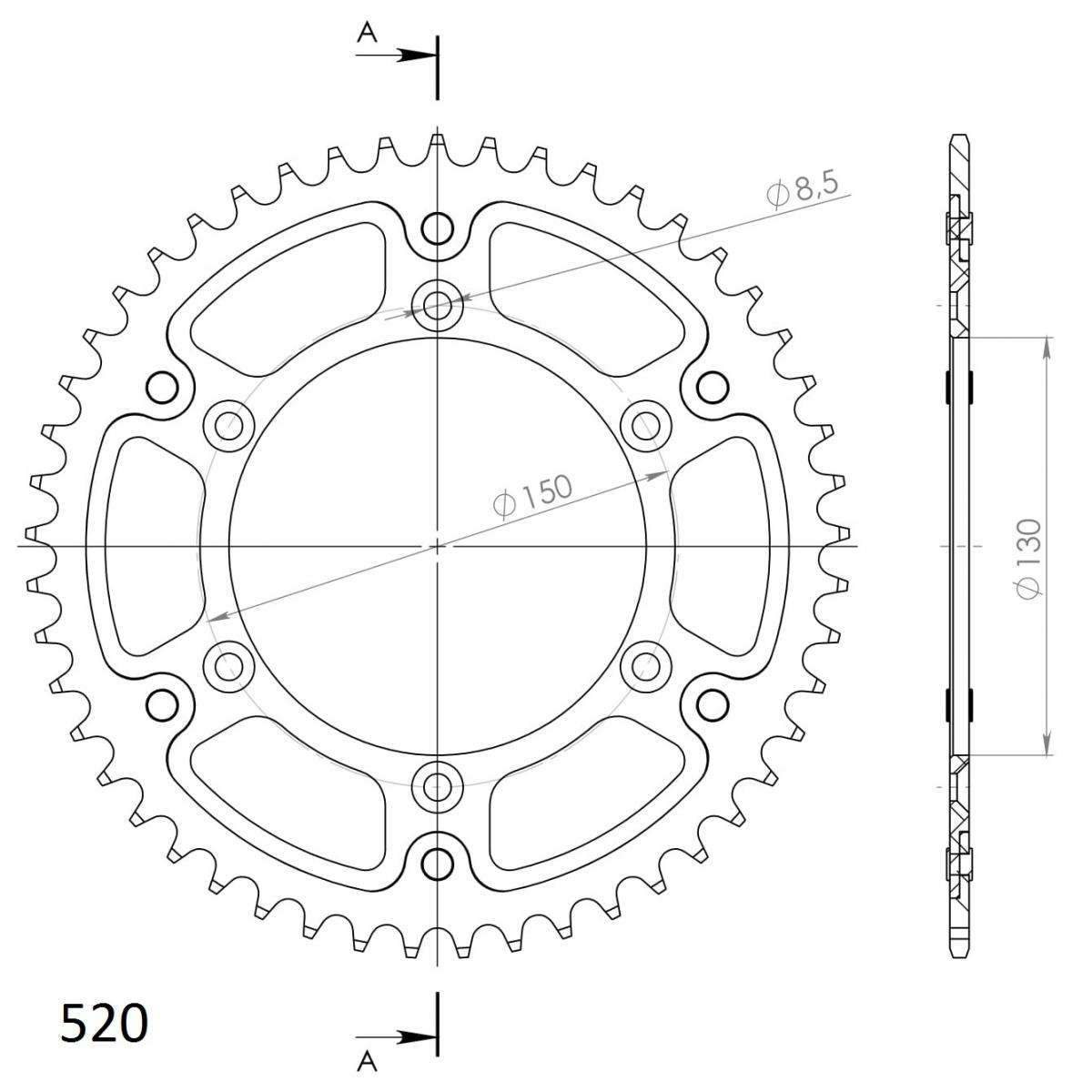 SUPERSPROX STEALTH REAR SPROCKET RST-245:48-GLD