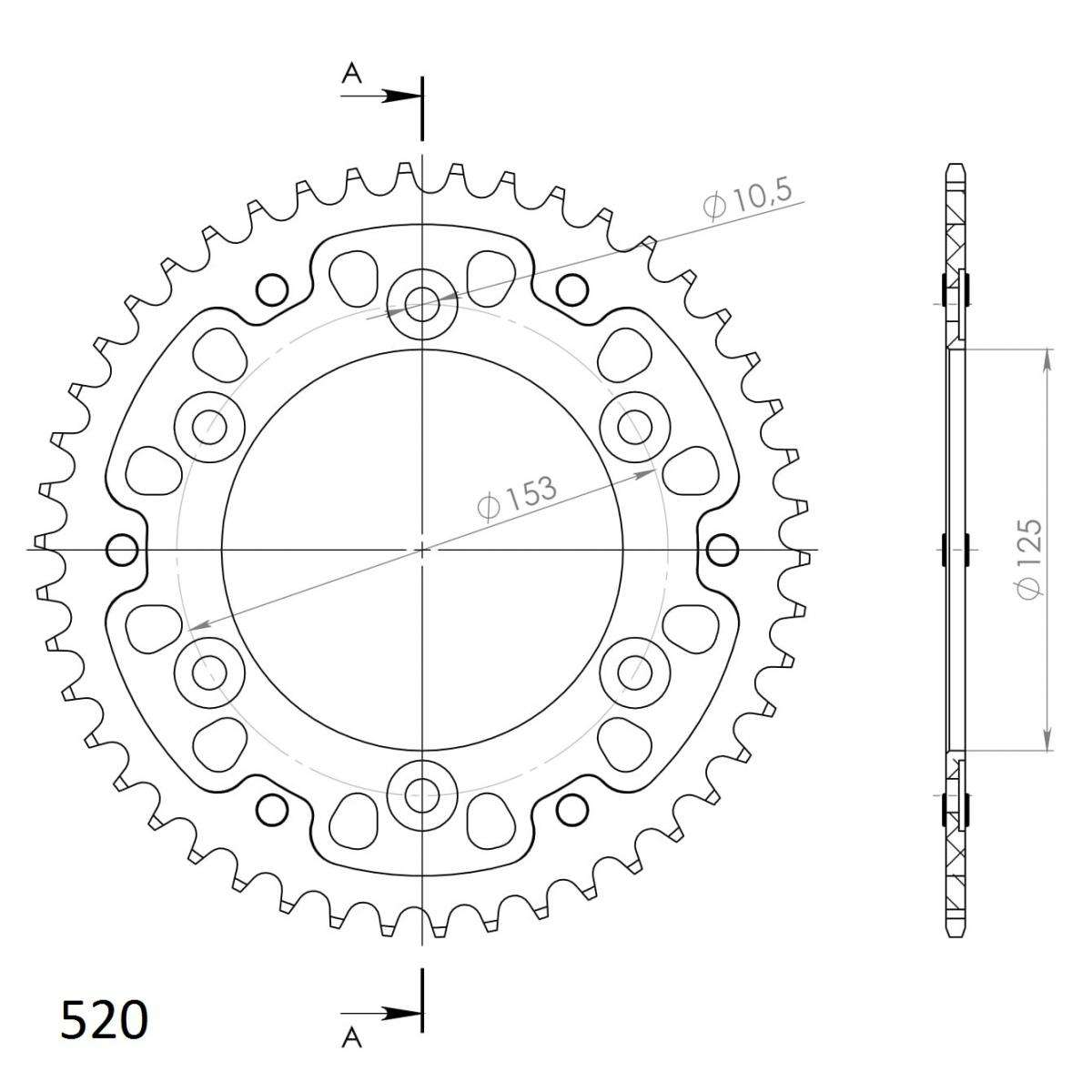 SUPERSPROX STEALTH REAR SPROCKET RST-301:45-GLD