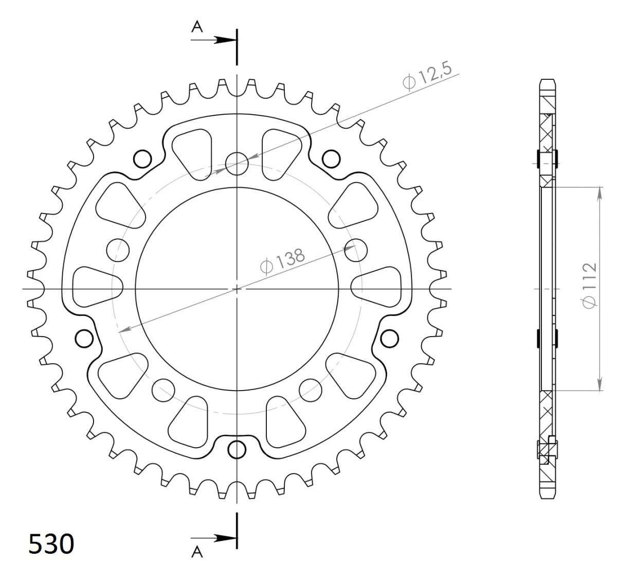 SUPERSPROX STEALTH REAR SPROCKET RST-302:44-GLD