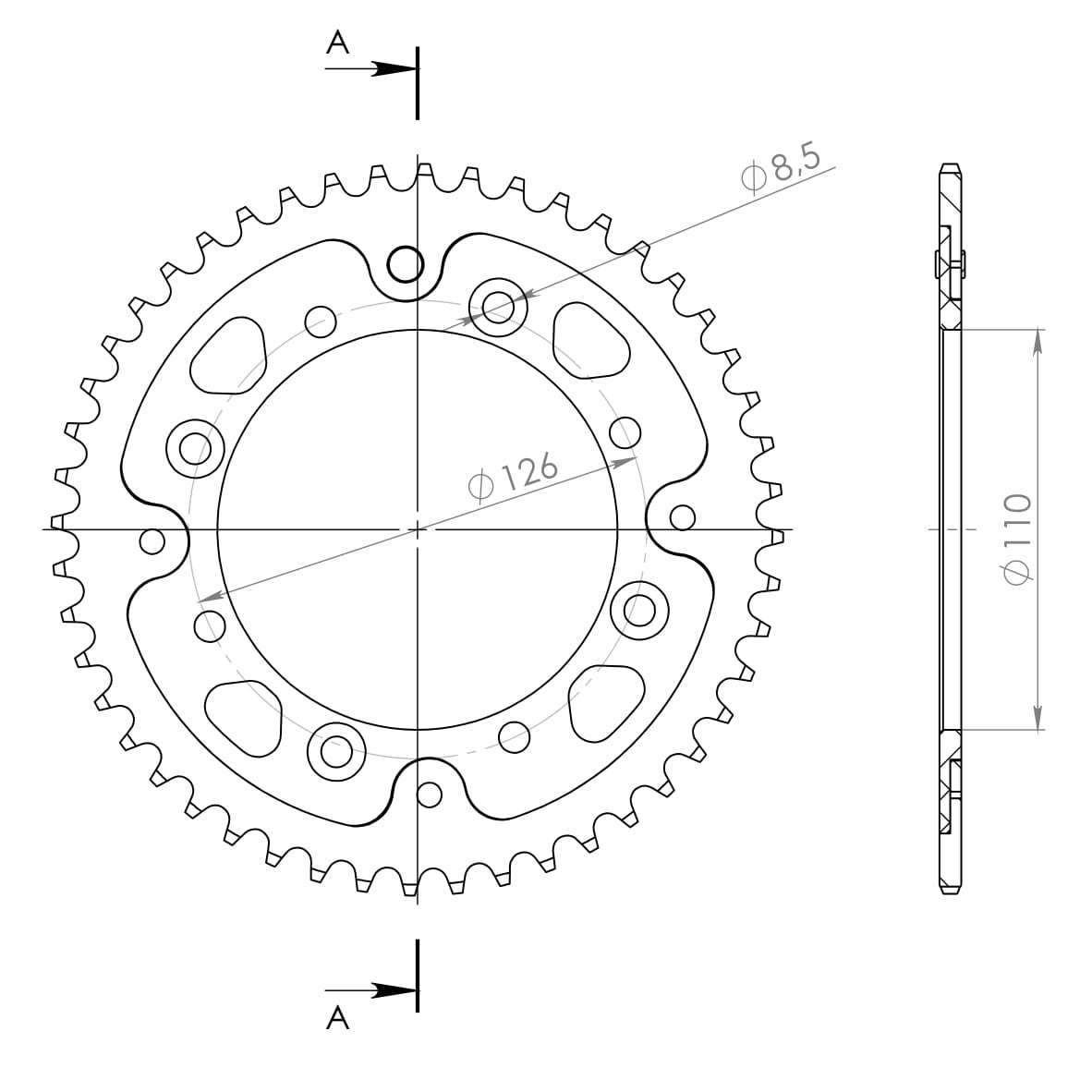SUPERSPROX STEALTH REAR SPROCKET RST-455:48-BLK