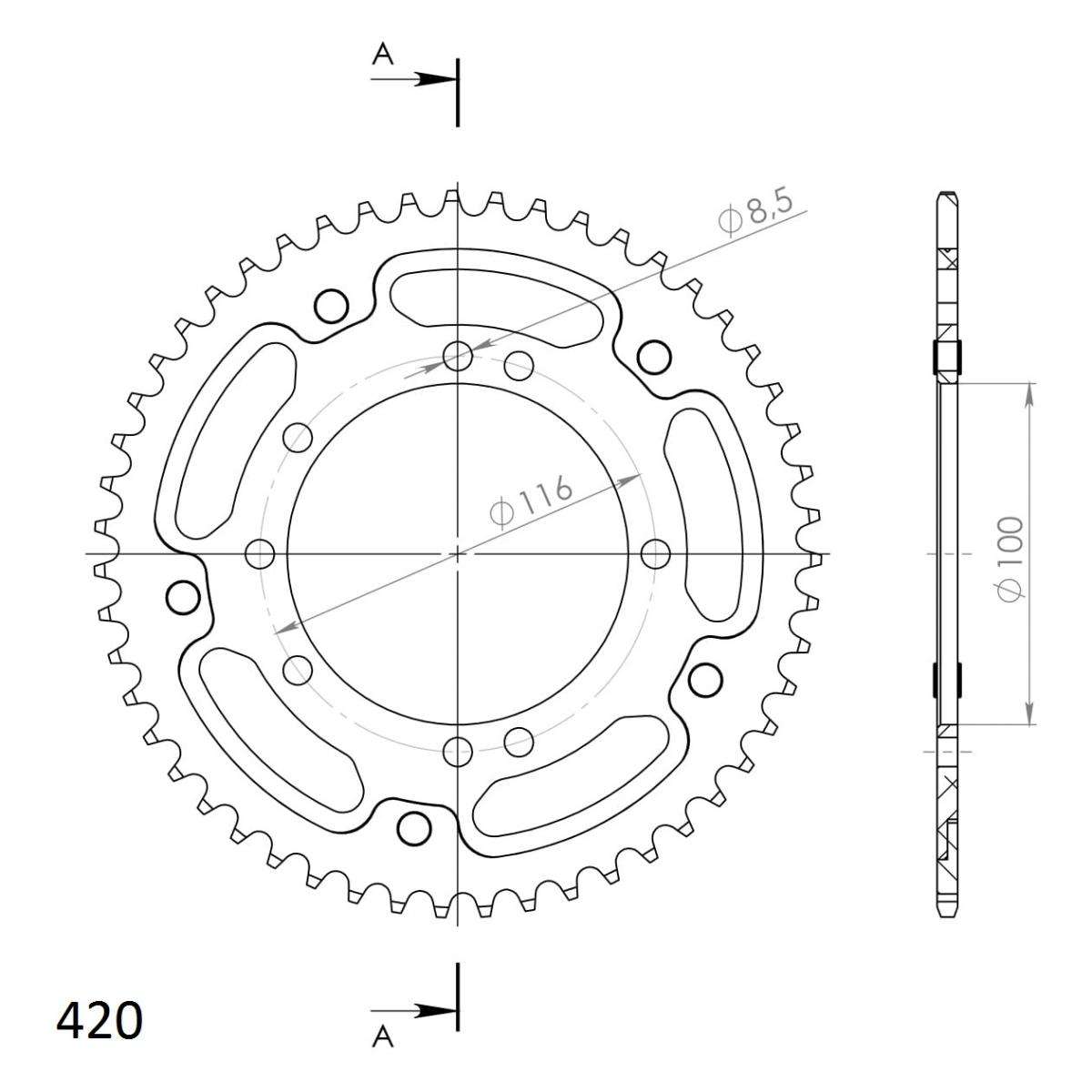 SUPERSPROX STEALTH REAR SPROCKET RST-457:51-GRN