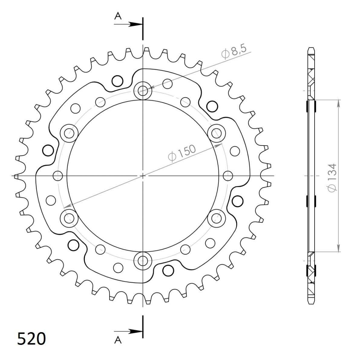 SUPERSPROX STEALTH REAR SPROCKET RST-460:42-GLD