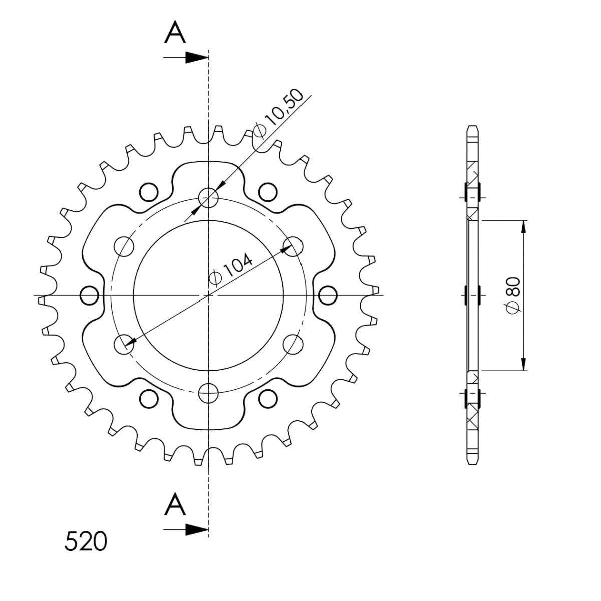 SUPERSPROX STEALTH REAR SPROCKET RST-478:34-RED