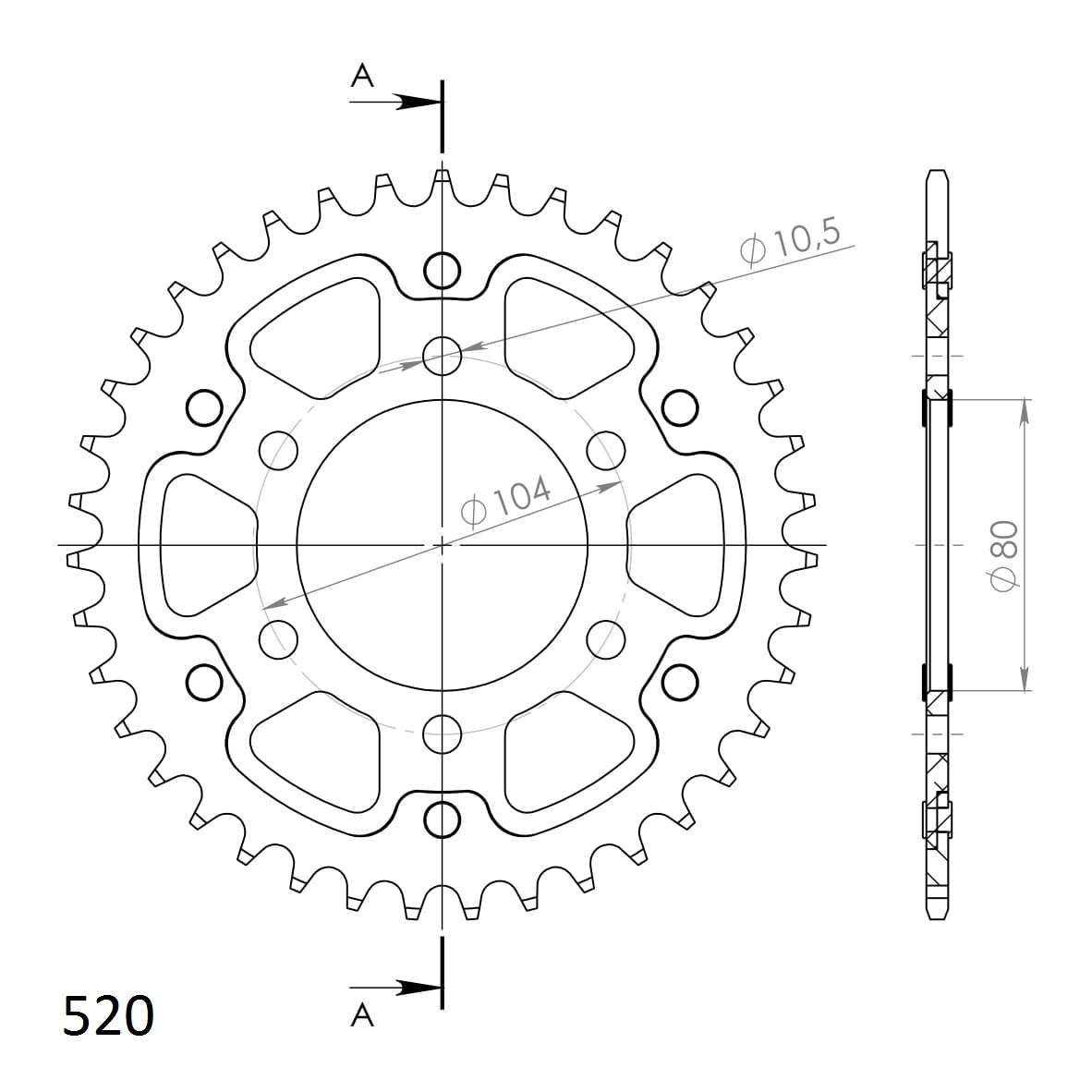 SUPERSPROX STEALTH REAR SPROCKET RST-478:38-GLD