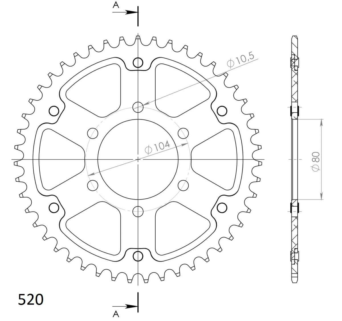 SUPERSPROX STEALTH REAR SPROCKET RST-478:47-BLK
