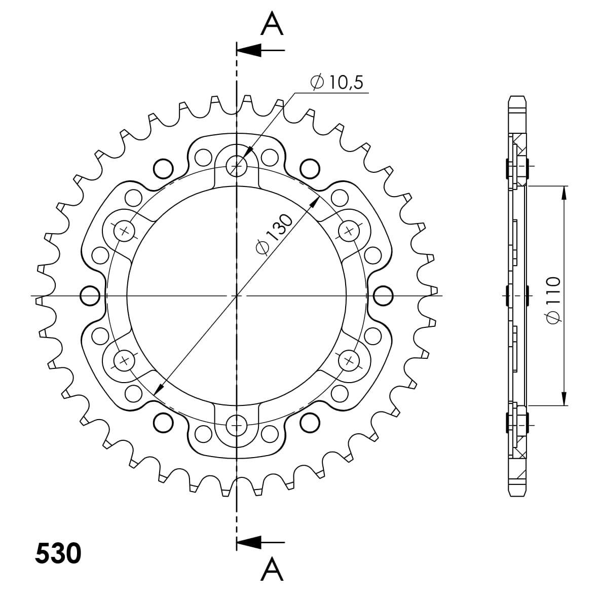 SUPERSPROX STEALTH REAR SPROCKET RST-479:38-BLK