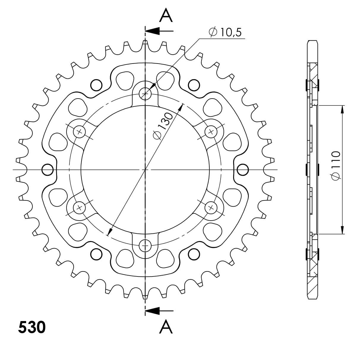 SUPERSPROX STEALTH REAR SPROCKET RST-479:42-BLK