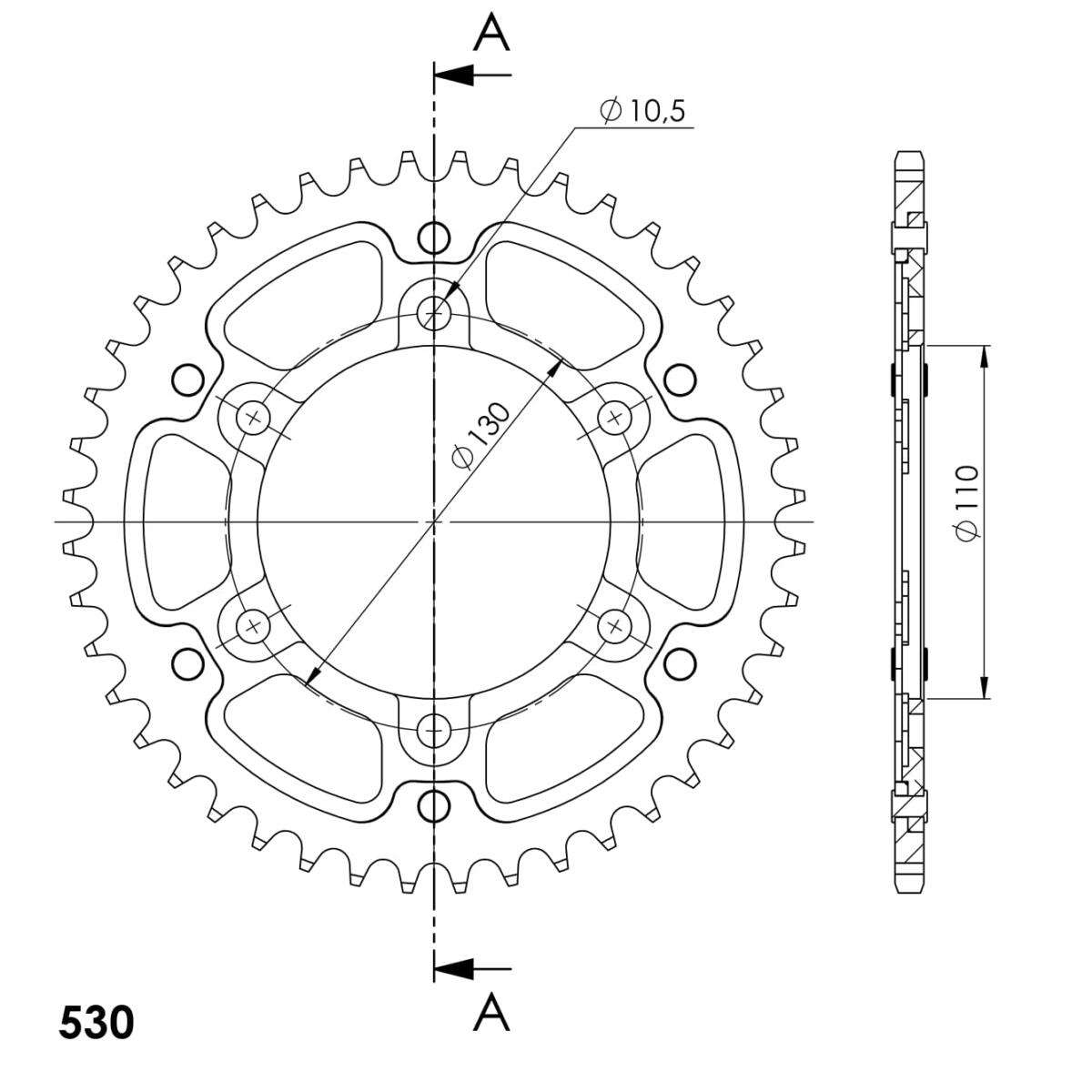 SUPERSPROX STEALTH REAR SPROCKET RST-479:44-BLK