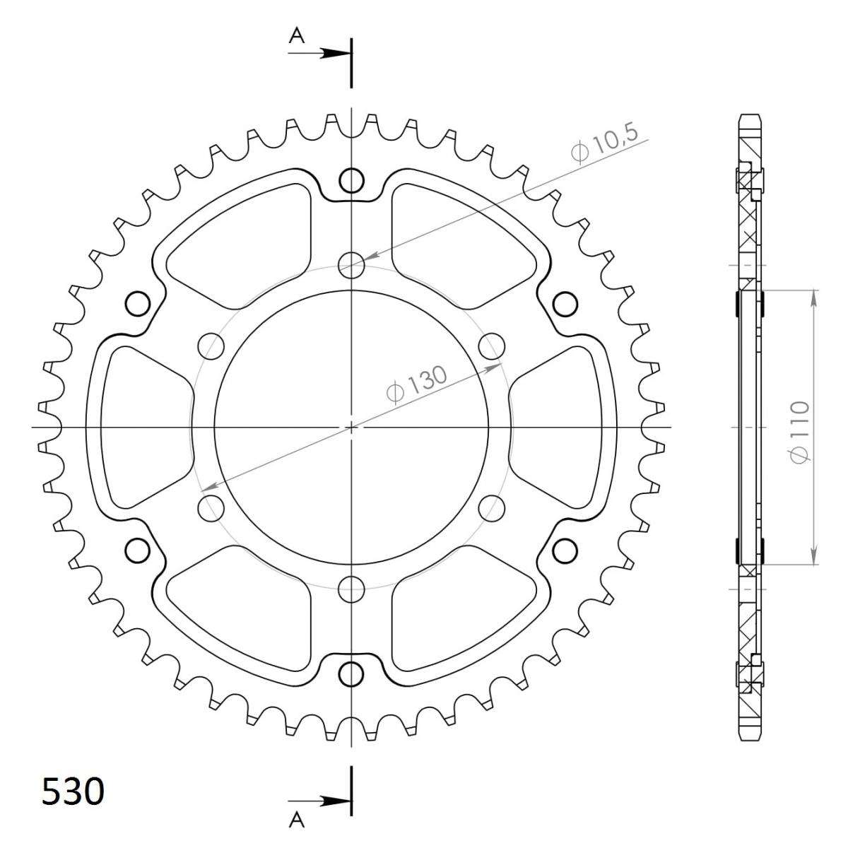 SUPERSPROX STEALTH REAR SPROCKET RST-479:46-SLV - Image 3
