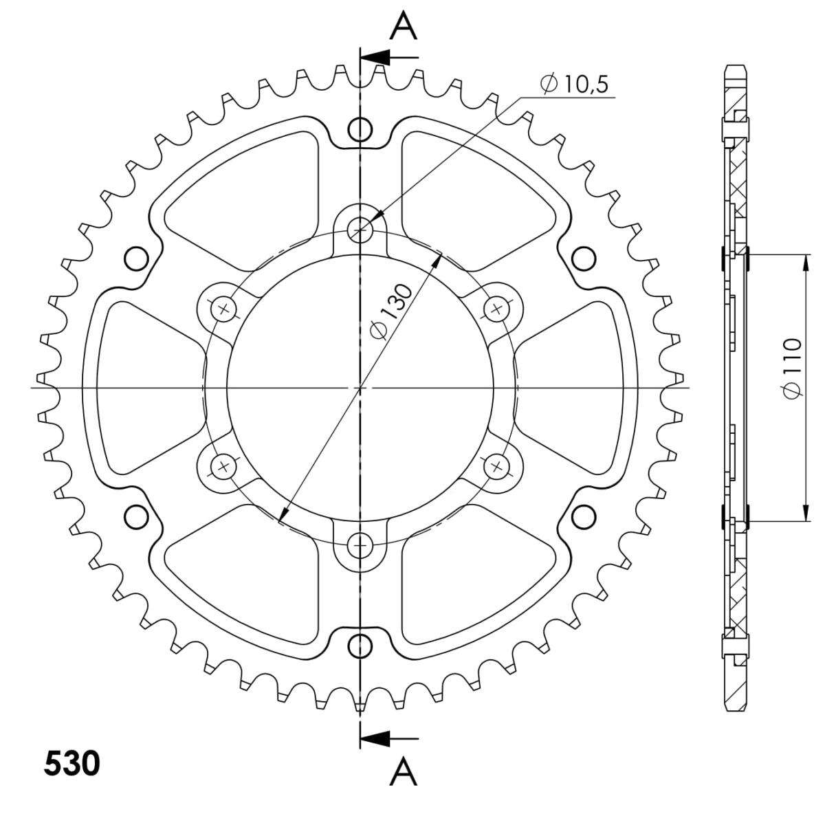 SUPERSPROX STEALTH REAR SPROCKET RST-479:53-SLV