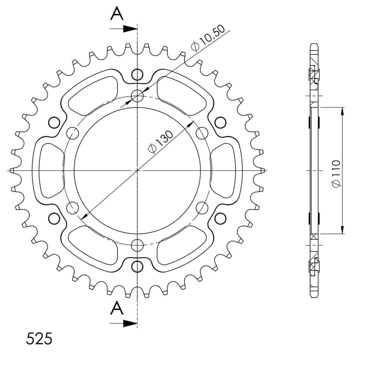 SUPERSPROX STEALTH REAR SPROCKET RST-480:42-RED