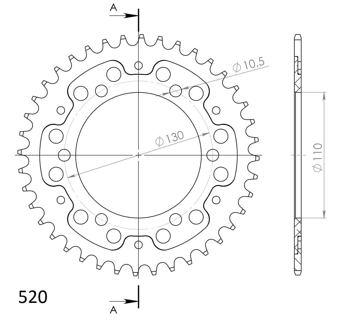 SUPERSPROX STEALTH REAR SPROCKET RST-486:40-GLD