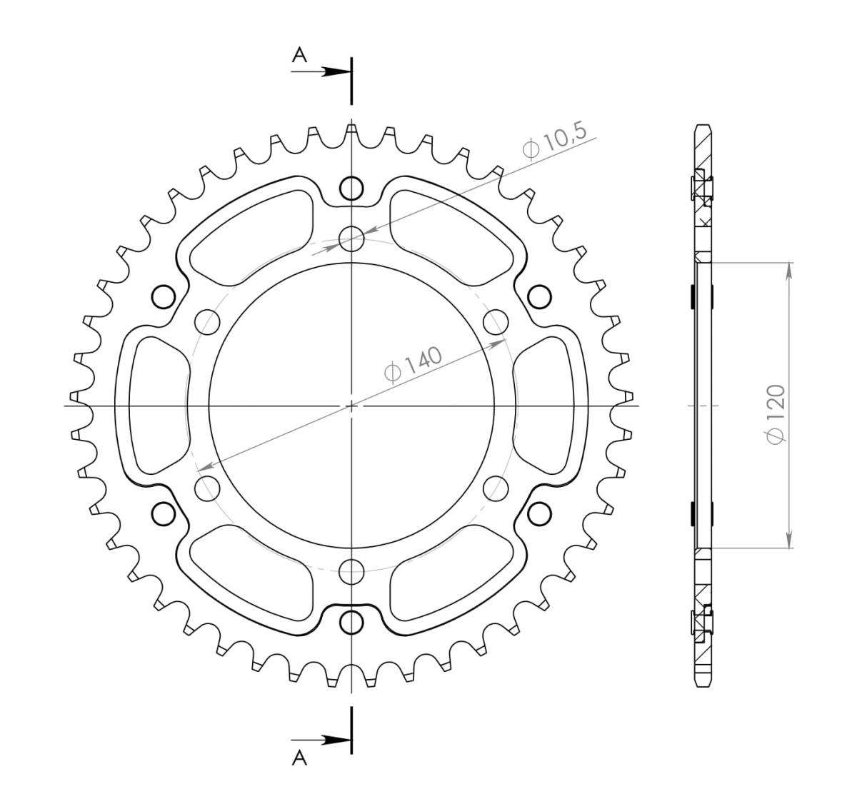 SUPERSPROX STEALTH REAR SPROCKET RST-489:45-BLK