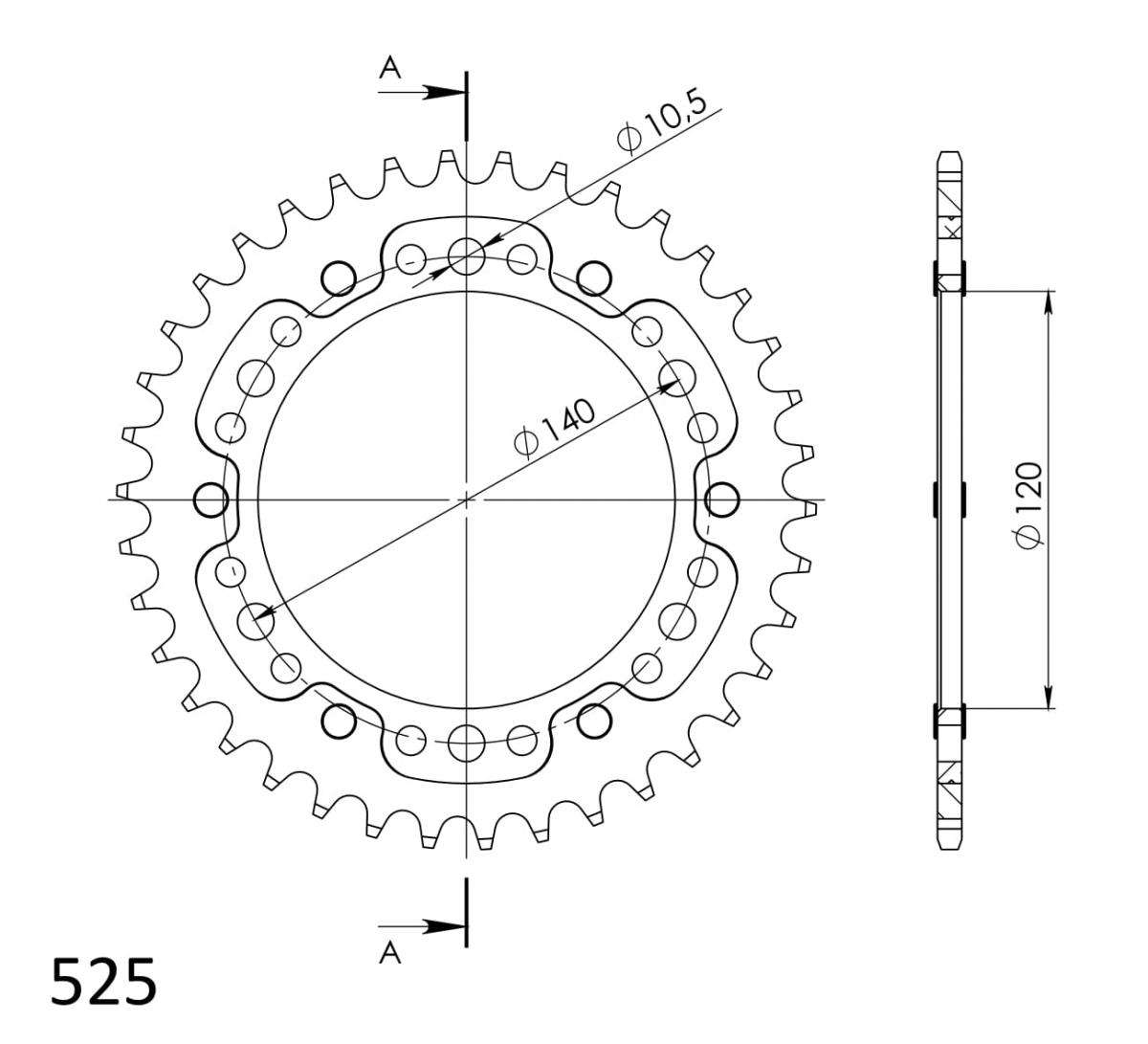 SUPERSPROX STEALTH REAR SPROCKET RST-498:38-GLD