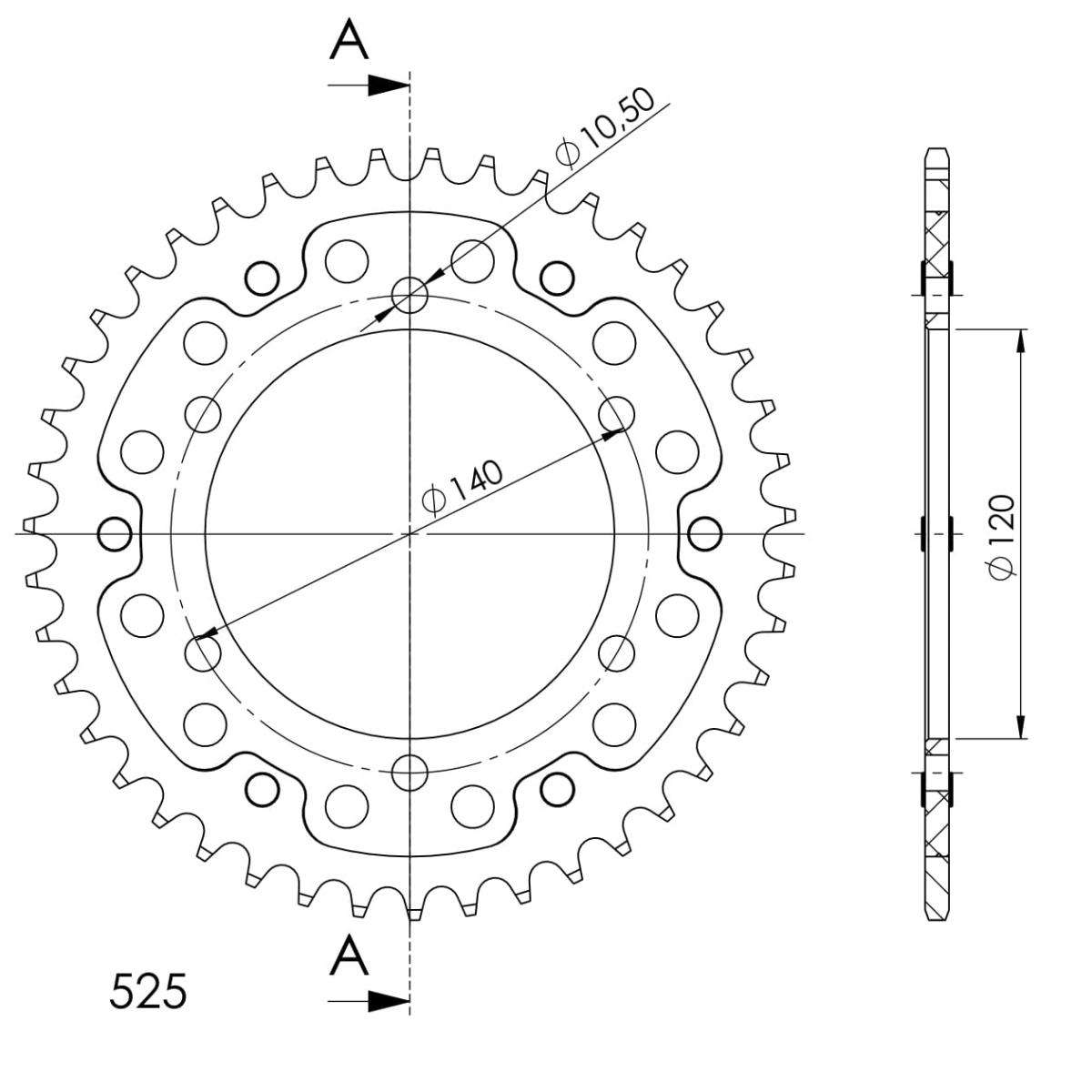 SUPERSPROX STEALTH REAR SPROCKET RST-498:43-BLU
