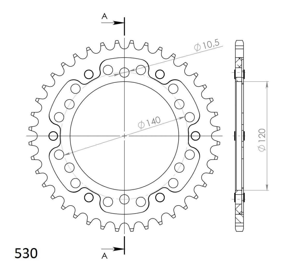 SUPERSPROX STEALTH REAR SPROCKET RST-499:40-RED
