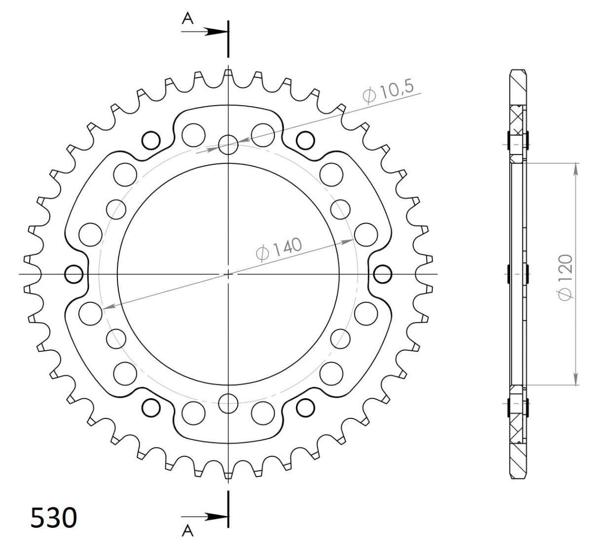 SUPERSPROX STEALTH REAR SPROCKET RST-499:42-BLK