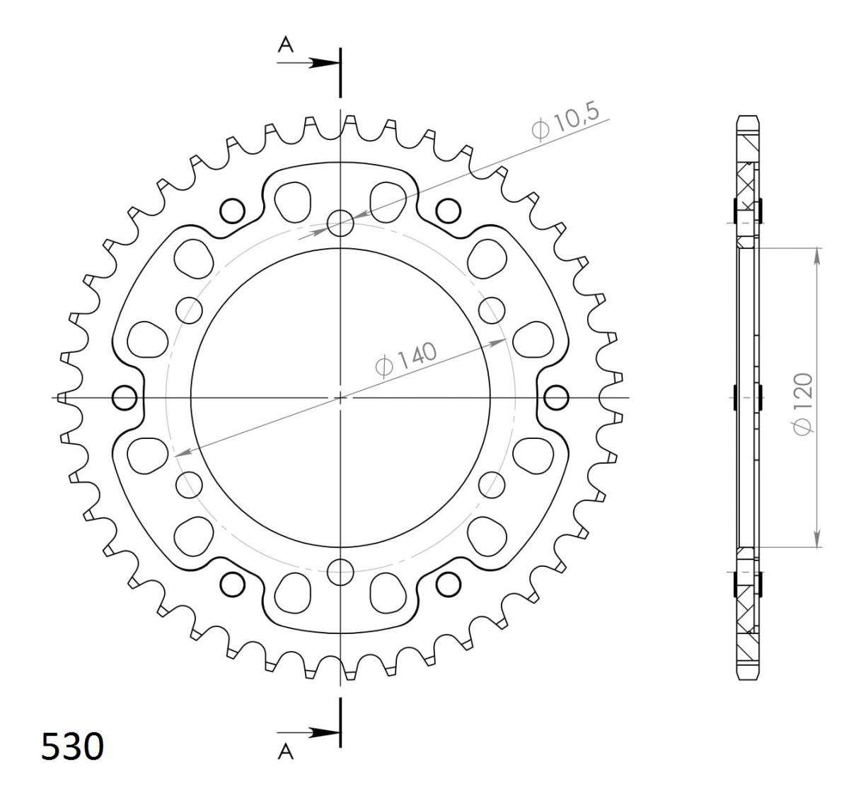 SUPERSPROX STEALTH REAR SPROCKET RST-499:43-BLK