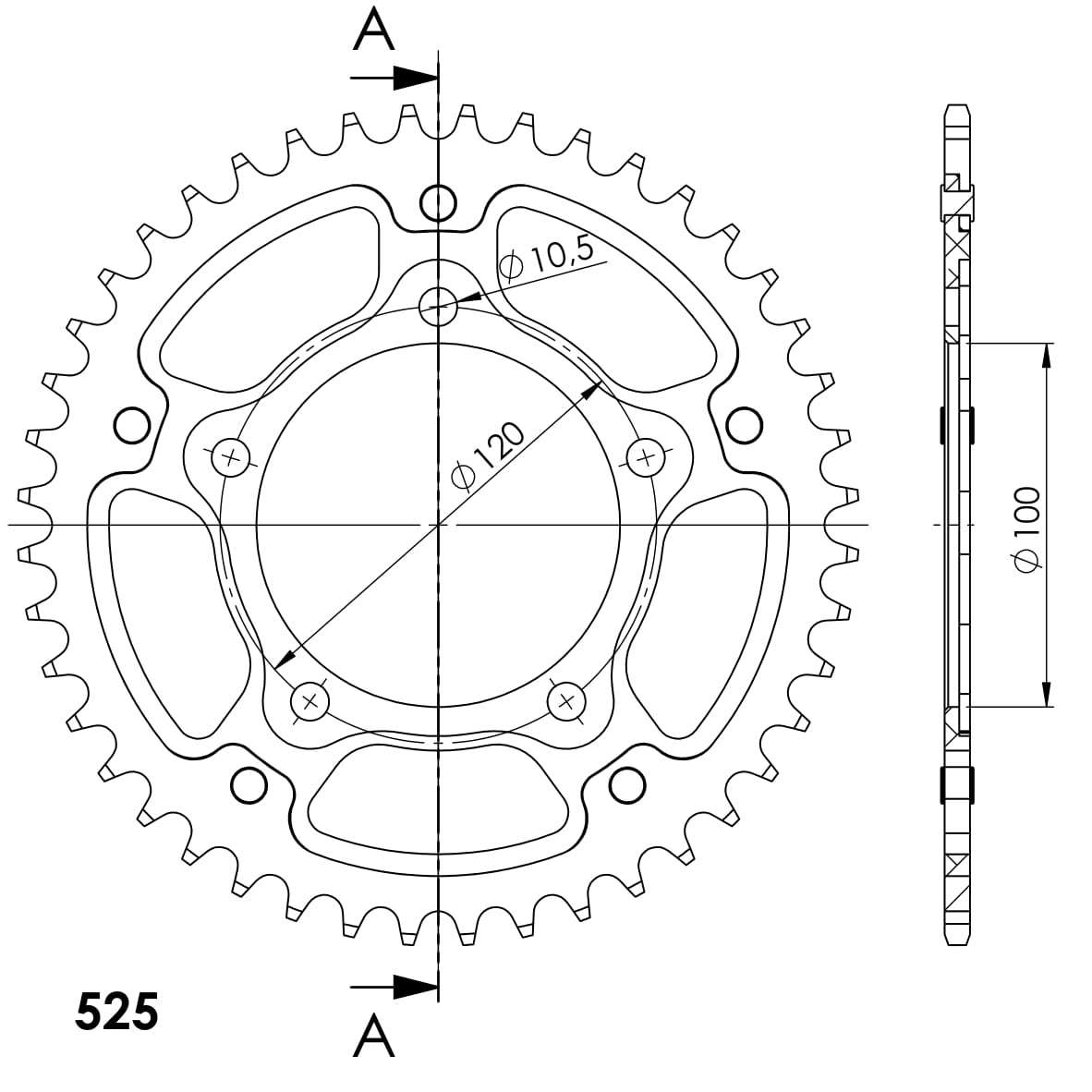 SUPERSPROX STEALTH REAR SPROCKET RST-7026:43-GLD