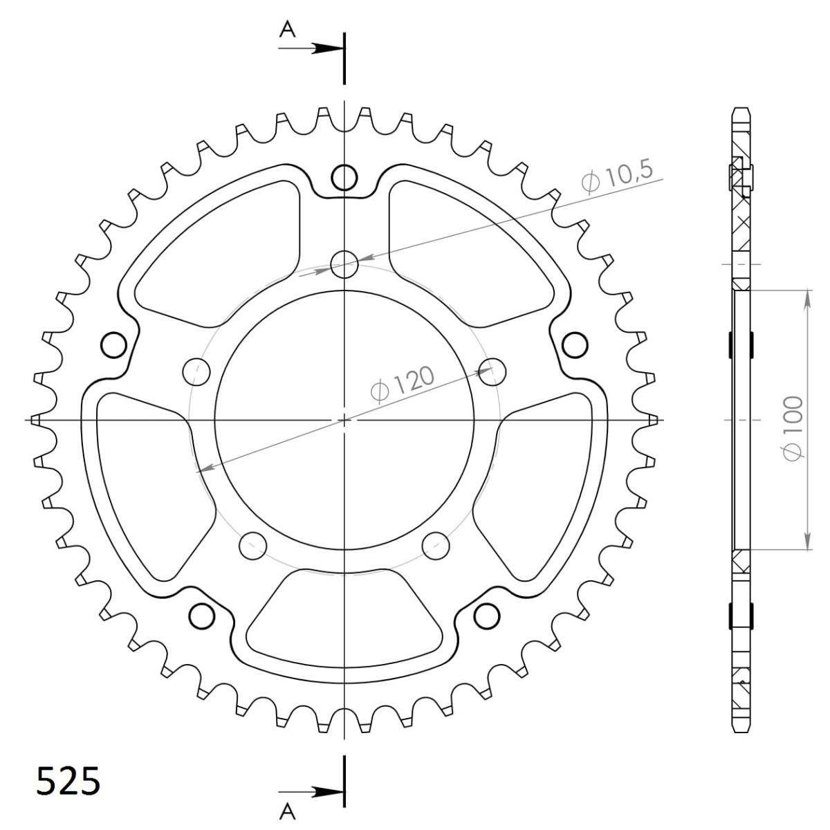 SUPERSPROX STEALTH REAR SPROCKET RST-702:45-GLD