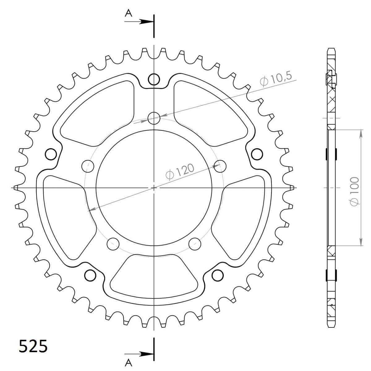 SUPERSPROX STEALTH REAR SPROCKET RST-702:46-RED