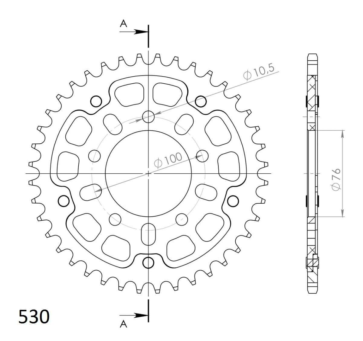 SUPERSPROX STEALTH REAR SPROCKET RST-7090:40-GLD - Image 3