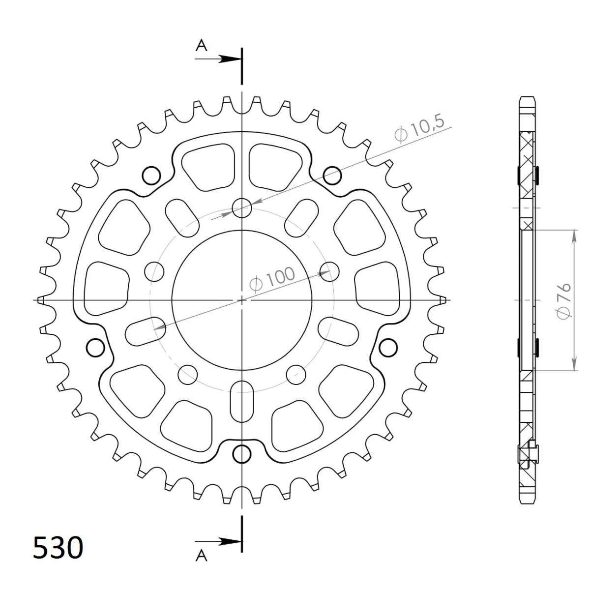 SUPERSPROX STEALTH REAR SPROCKET RST-7090:42-BLK