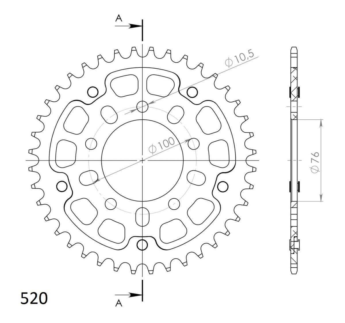 SUPERSPROX STEALTH REAR SPROCKET RST-7091:40-BLK