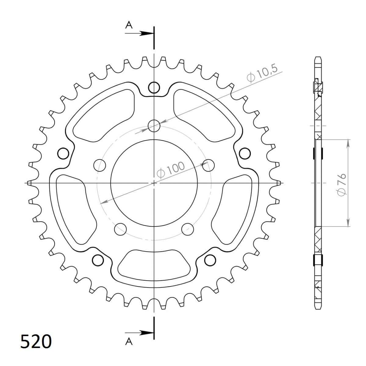 SUPERSPROX STEALTH REAR SPROCKET RST-7091:42-GLD - Image 3