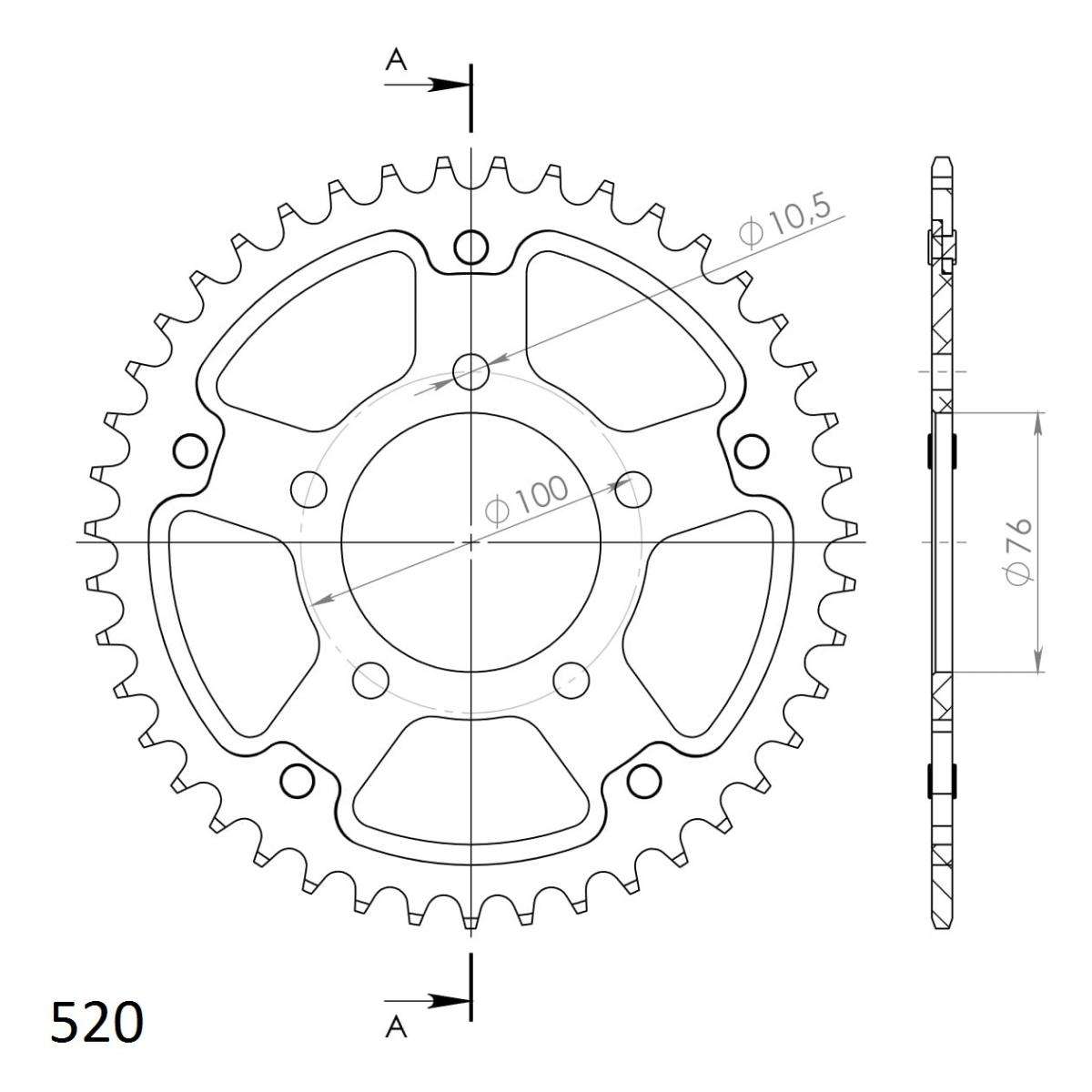 SUPERSPROX STEALTH REAR SPROCKET RST-7091:43-RED