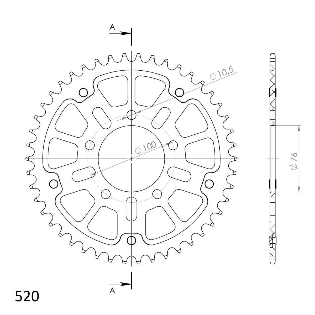 SUPERSPROX STEALTH REAR SPROCKET RST-7091:45-BLU