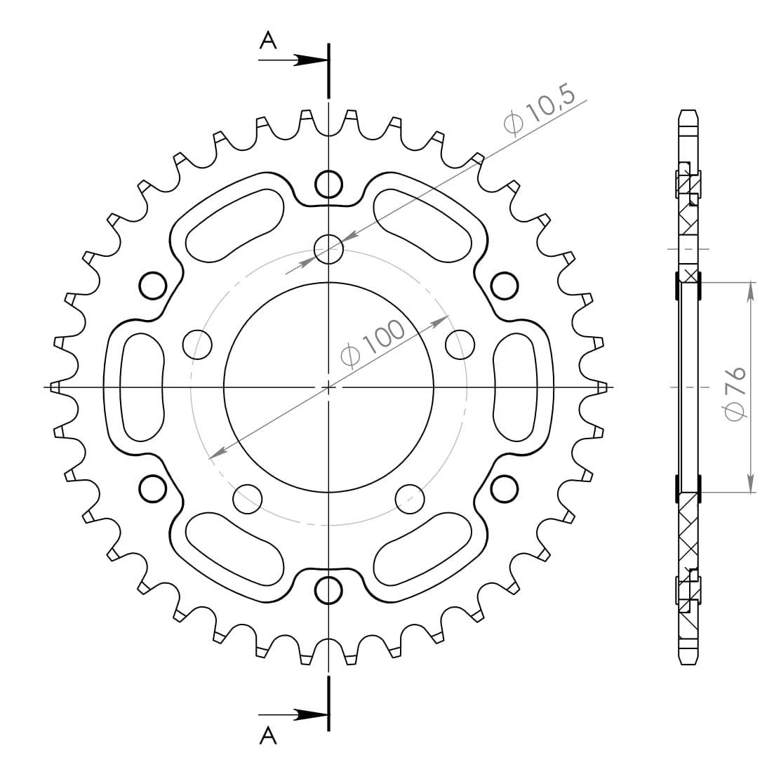 SUPERSPROX STEALTH REAR SPROCKET RST-7092:38-RED