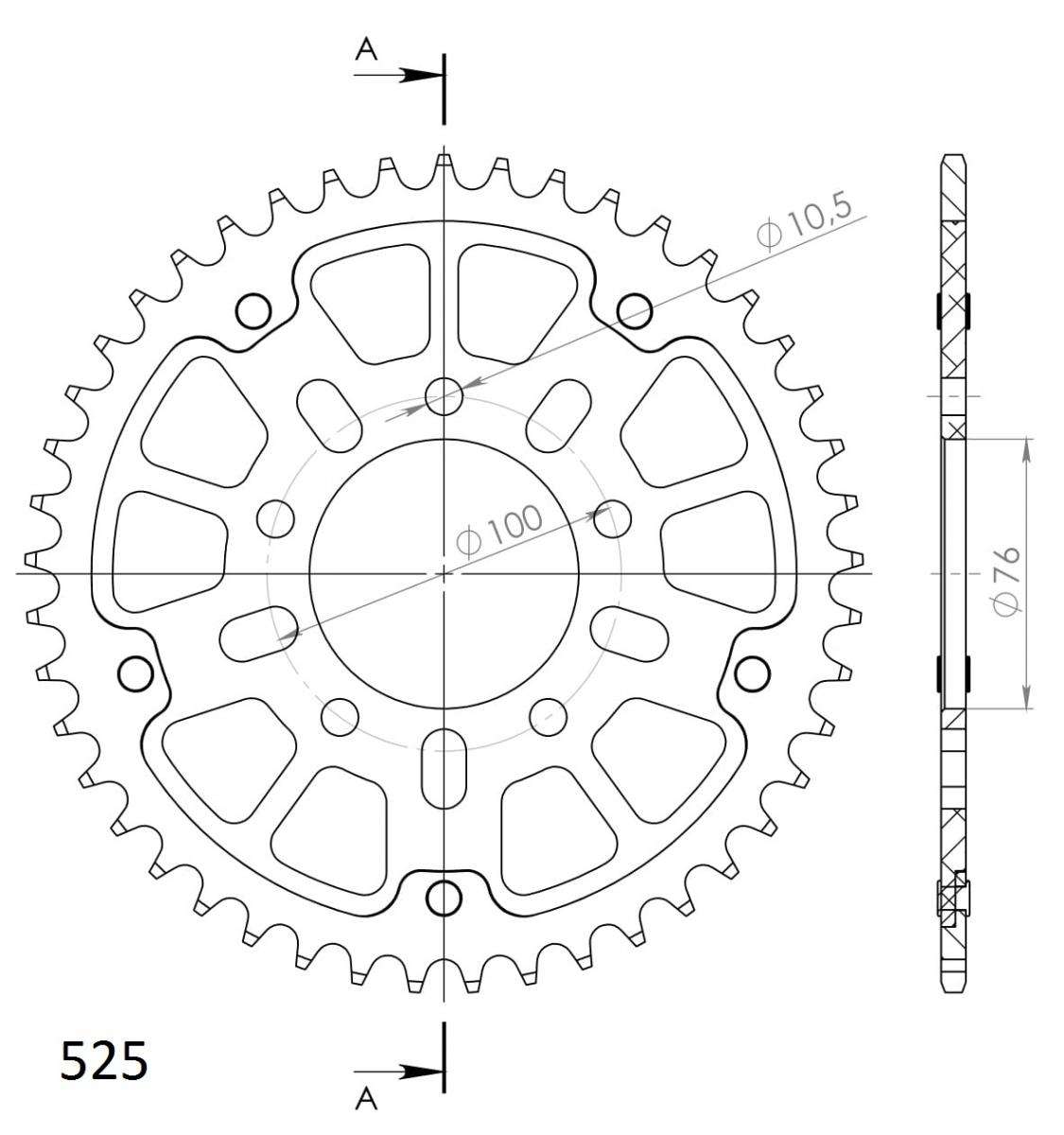 SUPERSPROX STEALTH REAR SPROCKET RST-7092:45-BLU
