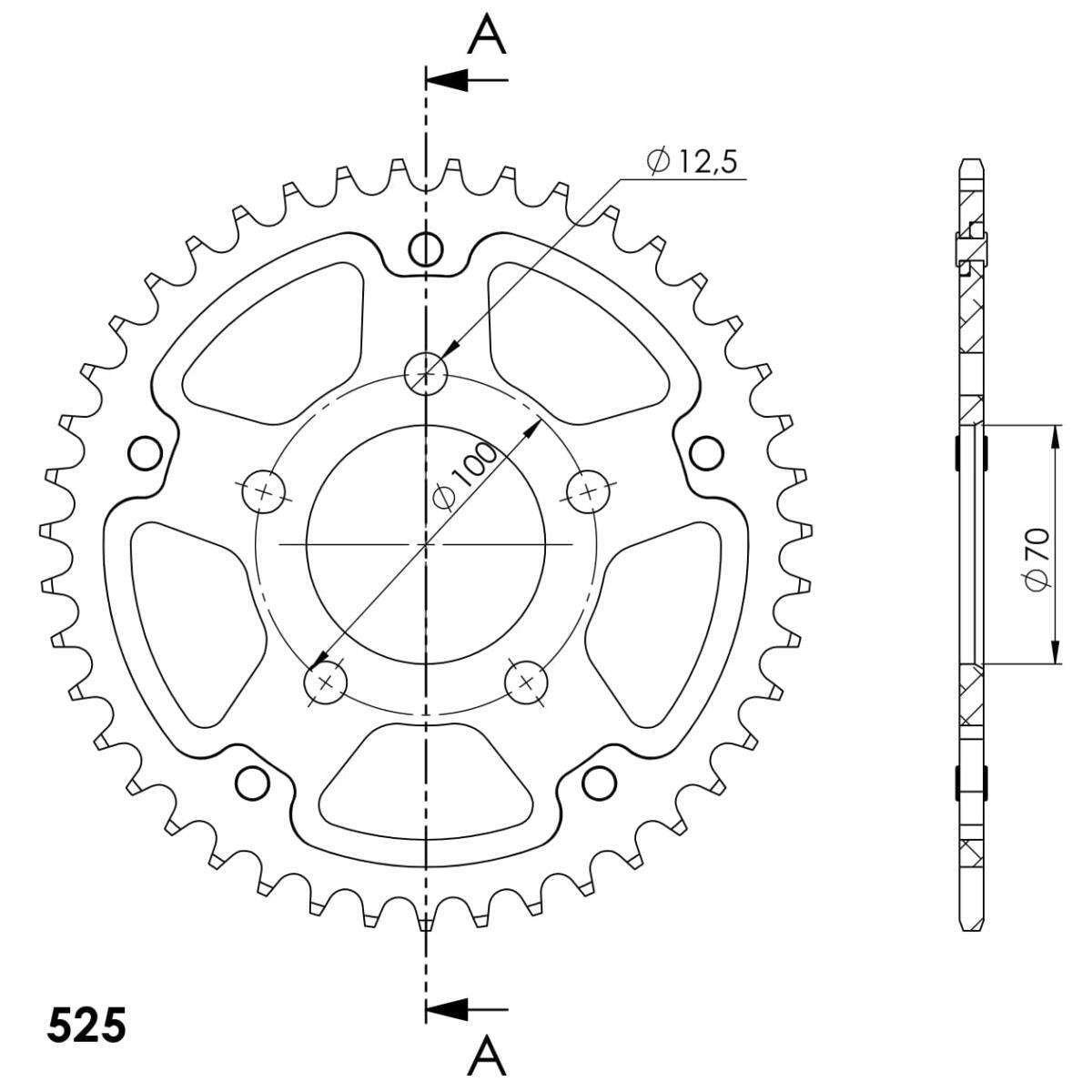SUPERSPROX STEALTH REAR SPROCKET RST-727:43-BLU