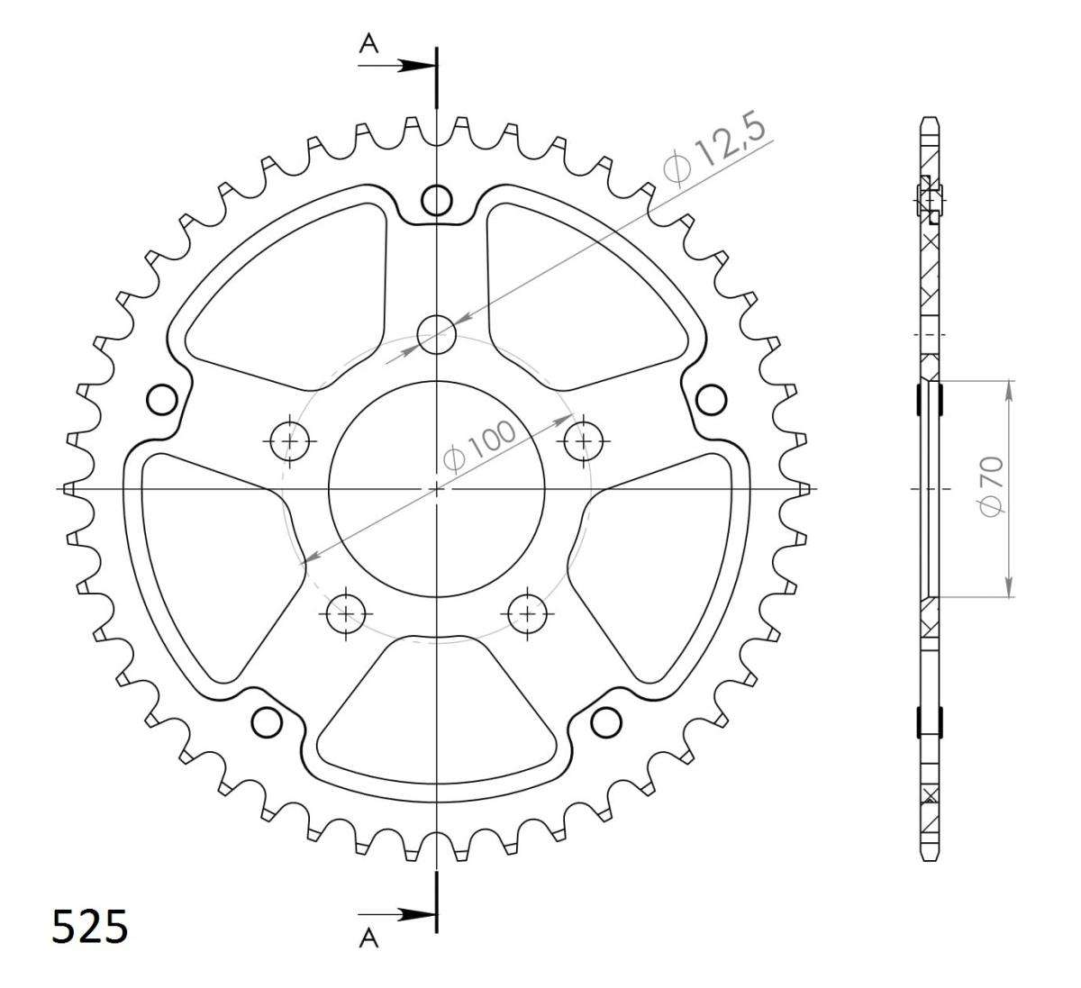 SUPERSPROX STEALTH REAR SPROCKET RST-727:45-BLK - Image 4