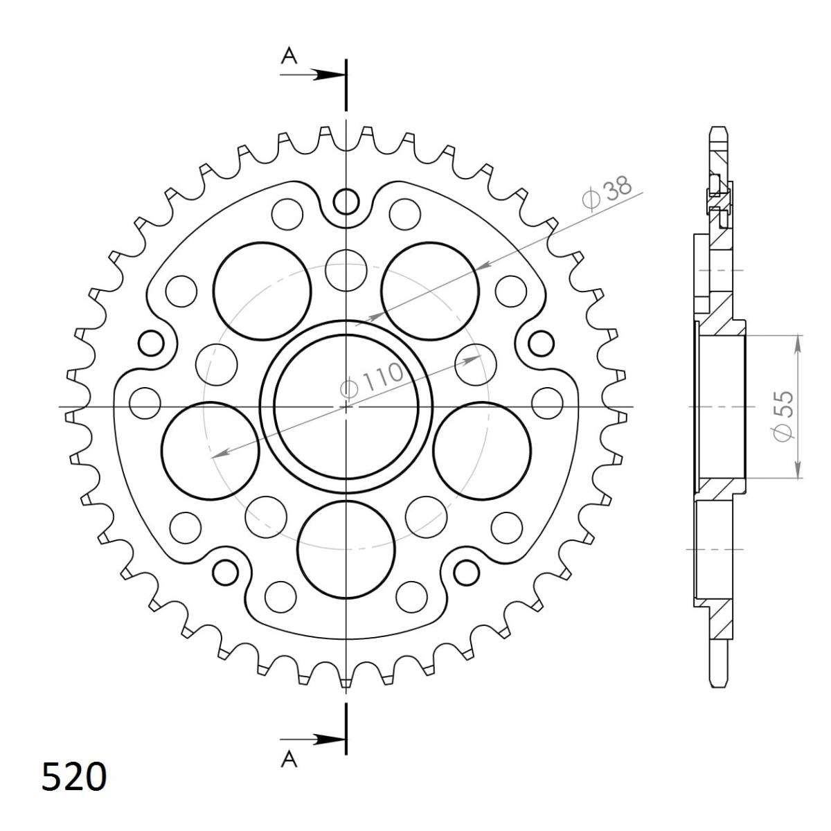 SUPERSPROX STEALTH REAR SPROCKET RST-733:41-RED