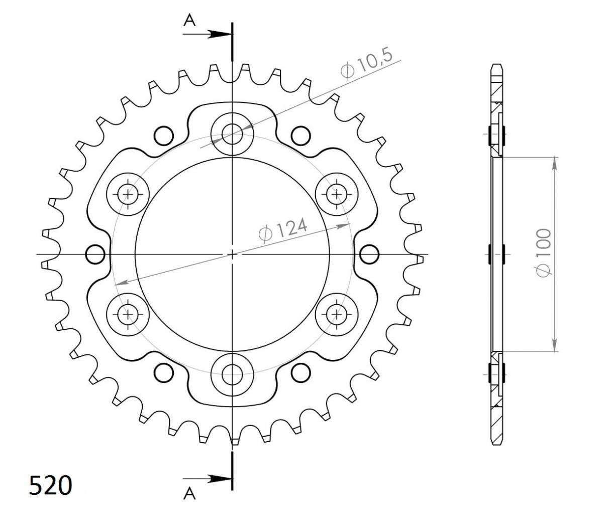 SUPERSPROX STEALTH REAR SPROCKET RST-735:37-BLK