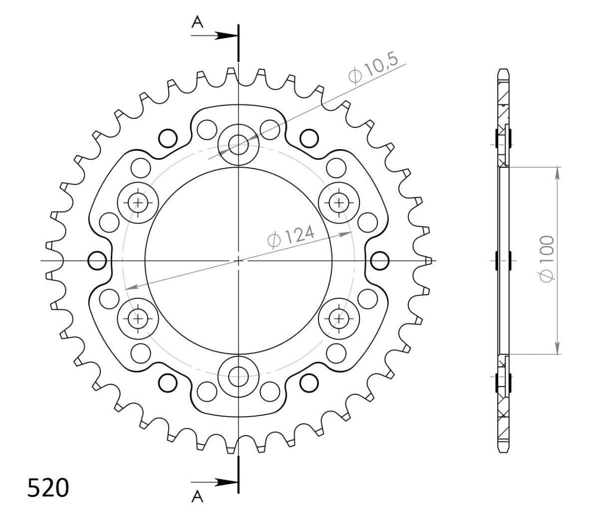 SUPERSPROX STEALTH REAR SPROCKET RST-735:40-BLK