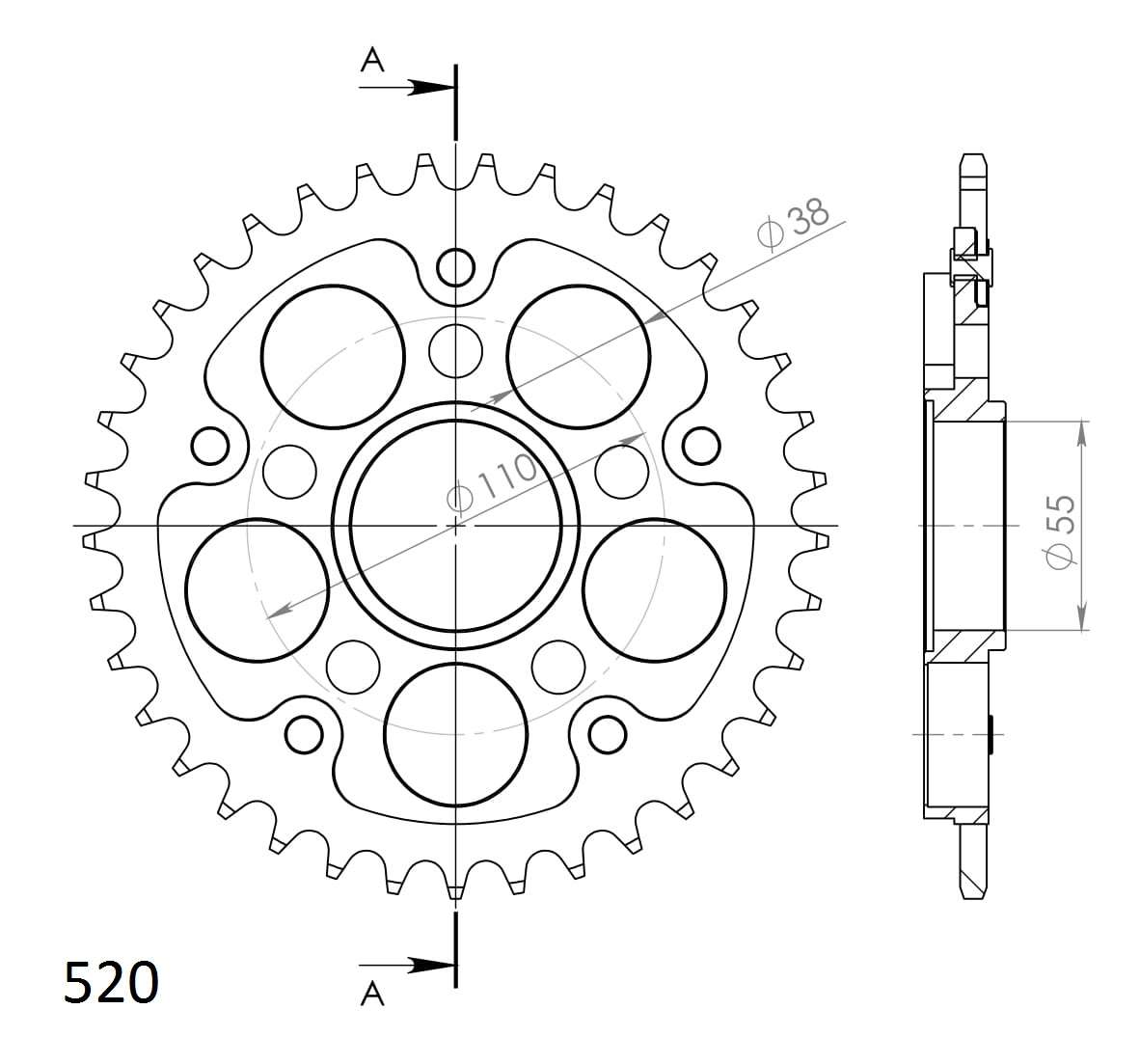 SUPERSPROX STEALTH REAR SPROCKET RST-736:37-SLV