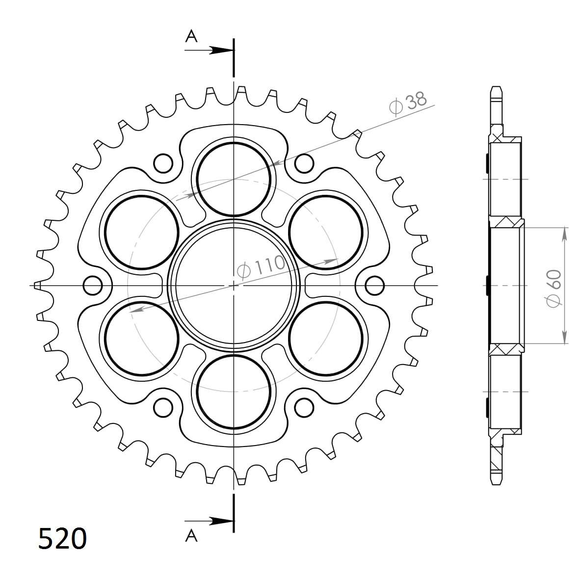 SUPERSPROX STEALTH REAR SPROCKET RST-737:39-GLD