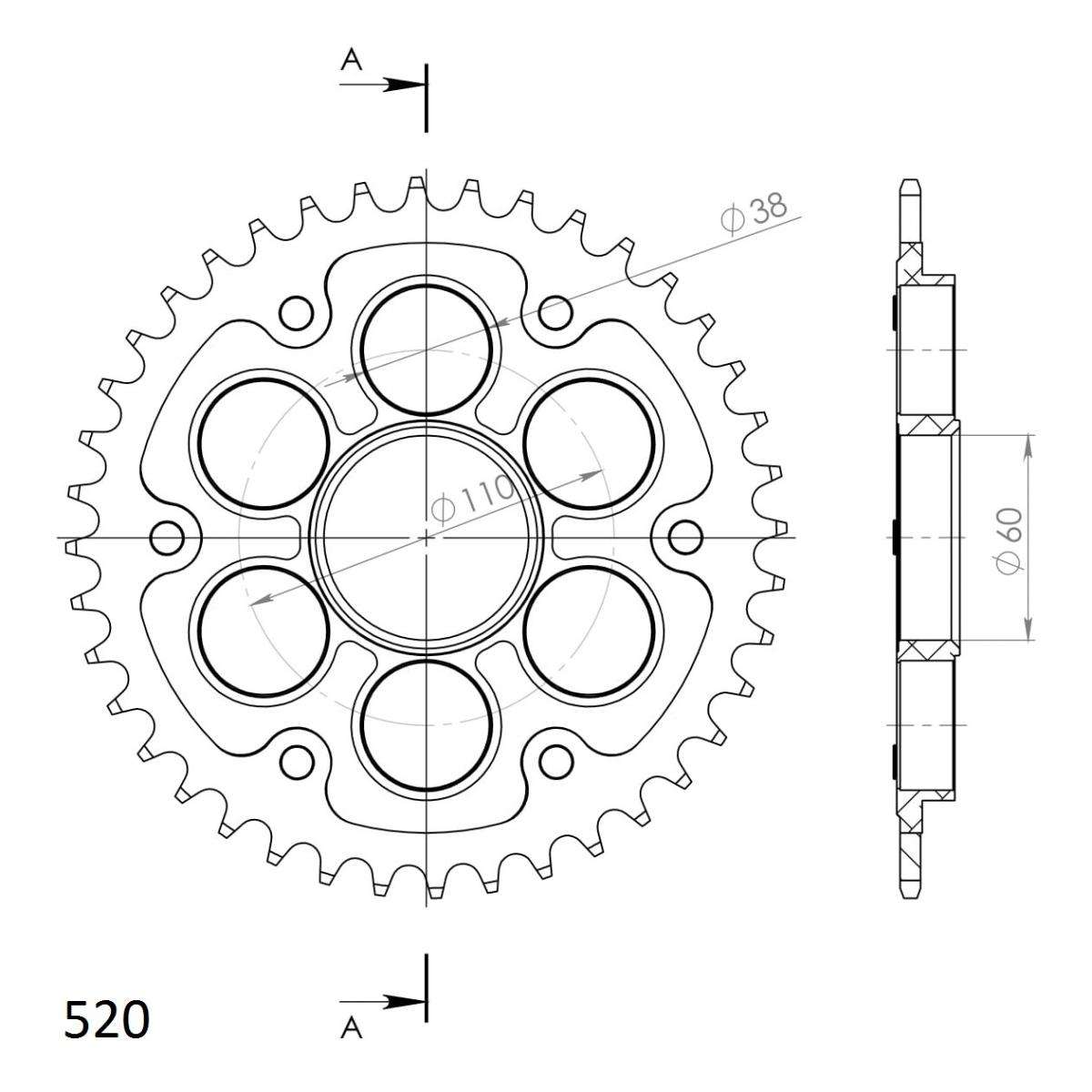 SUPERSPROX STEALTH REAR SPROCKET RST-737:40-BLK