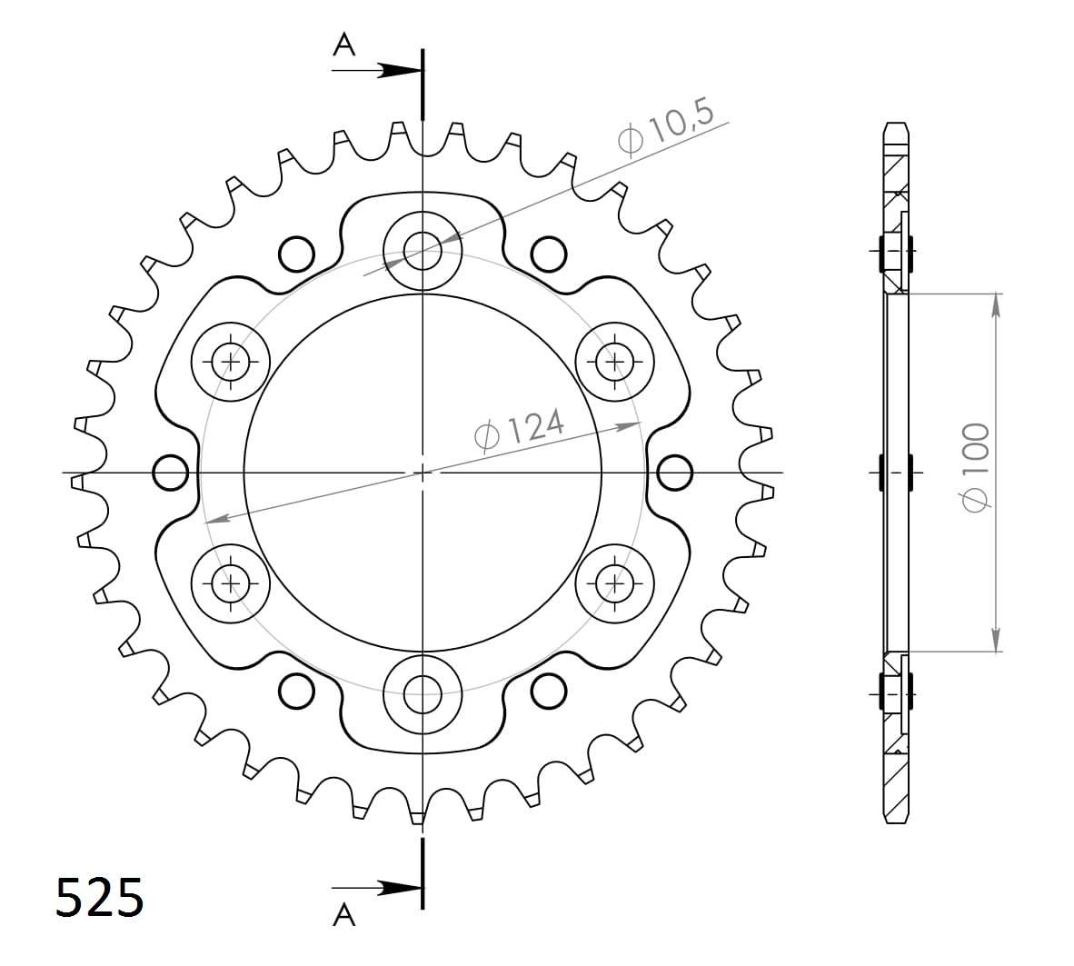 SUPERSPROX STEALTH REAR SPROCKET RST-745:37-GLD