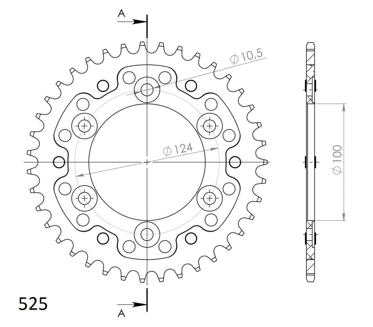 SUPERSPROX STEALTH REAR SPROCKET RST-745:39-BLK