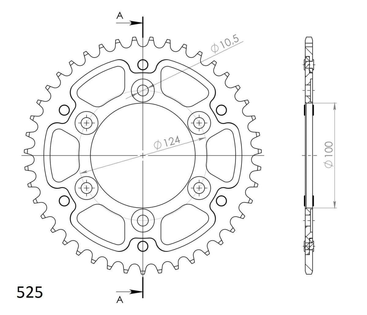 SUPERSPROX STEALTH REAR SPROCKET RST-745:44-BLU