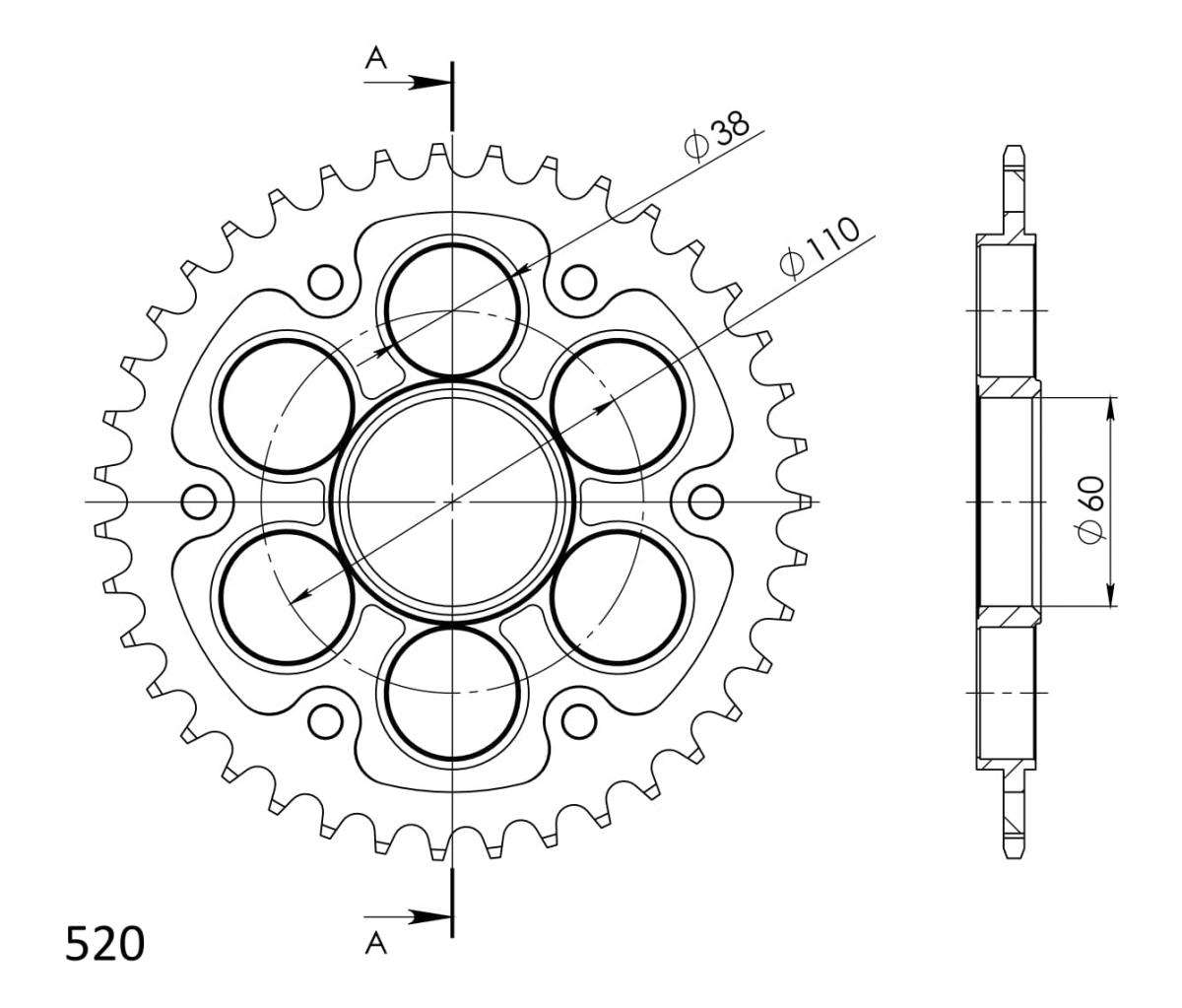 SUPERSPROX STEALTH REAR SPROCKET RST-755:41-GLD
