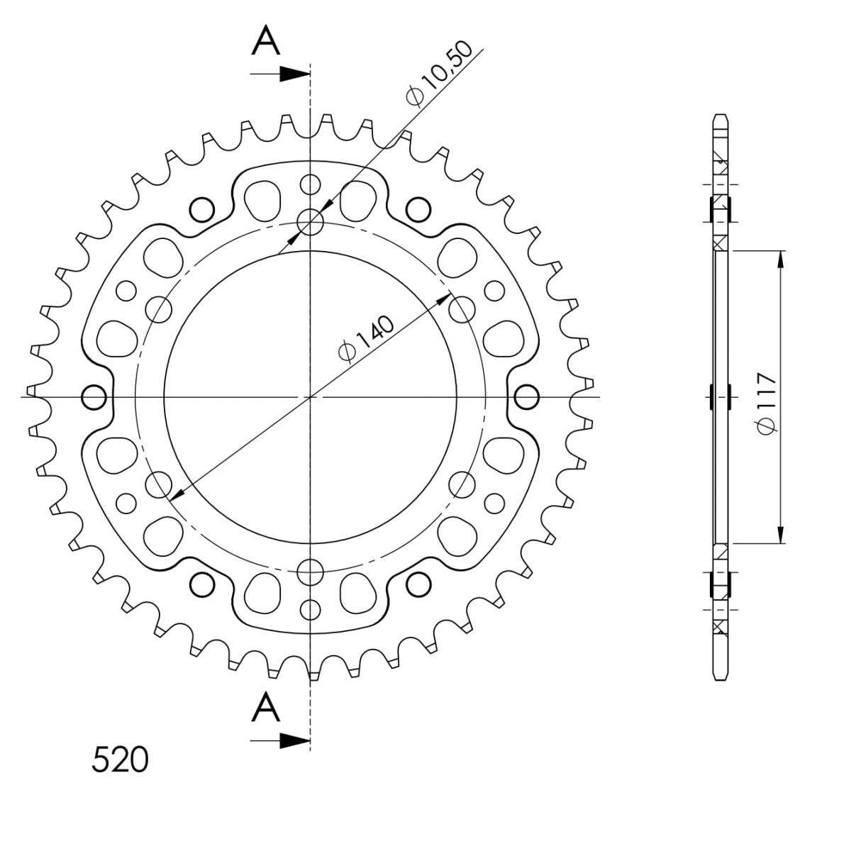 SUPERSPROX STEALTH REAR SPROCKET RST-787:43-SLV
