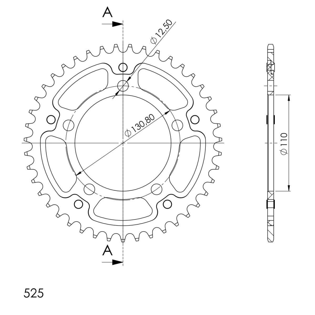 SUPERSPROX STEALTH REAR SPROCKET RST-7:43-BLK