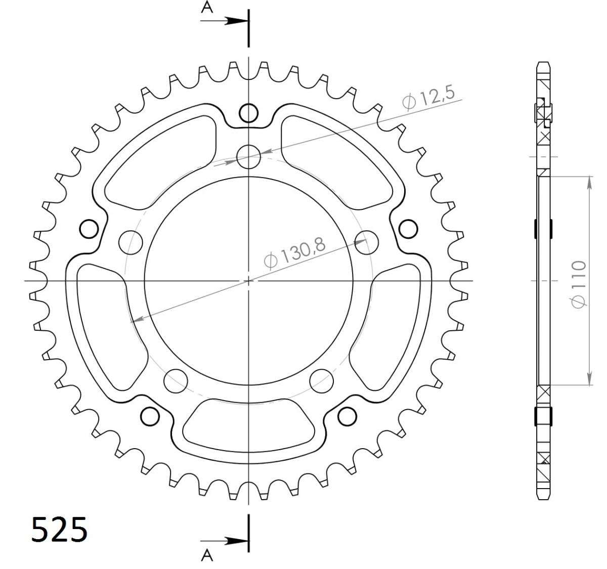 SUPERSPROX STEALTH REAR SPROCKET RST-7:44-SLV