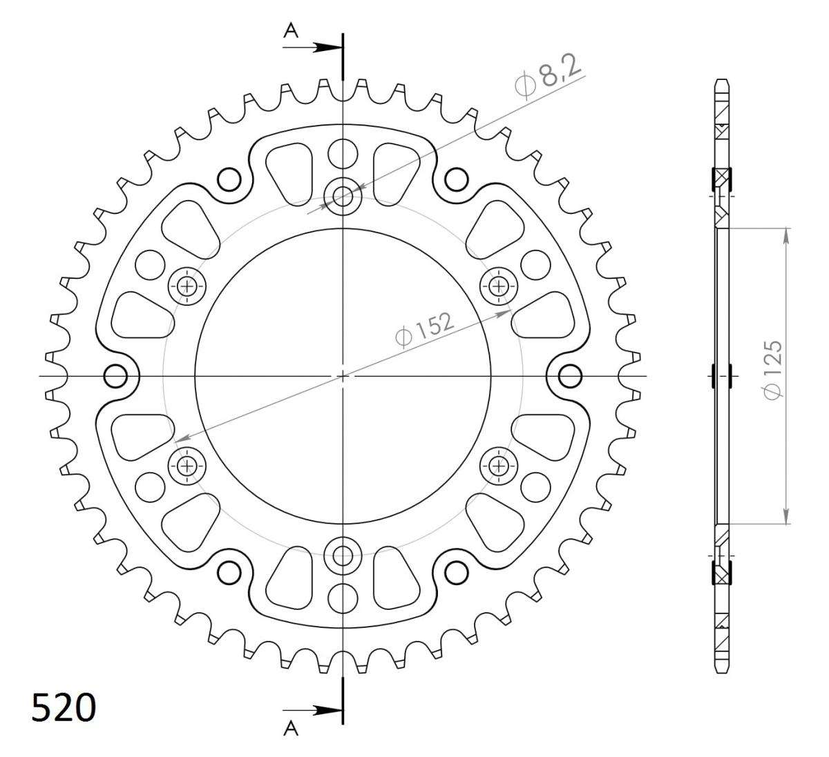 SUPERSPROX STEALTH REAR SPROCKET RST-8000:48-BLK