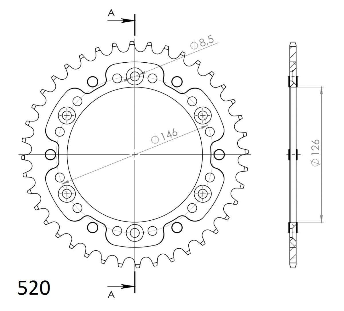 SUPERSPROX STEALTH REAR SPROCKET RST-808:40-GLD